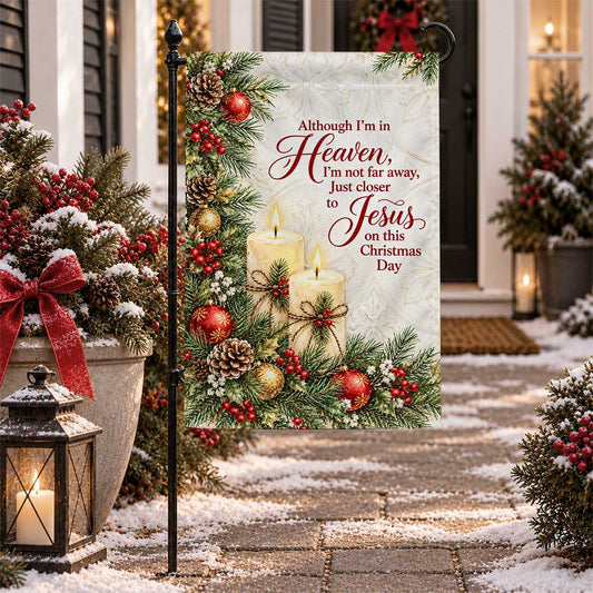 Christmas Memorial Garden Flag - Heaven Christmas Cemetery Decoration, Religious Bereavement Flag, Sympathy Gift