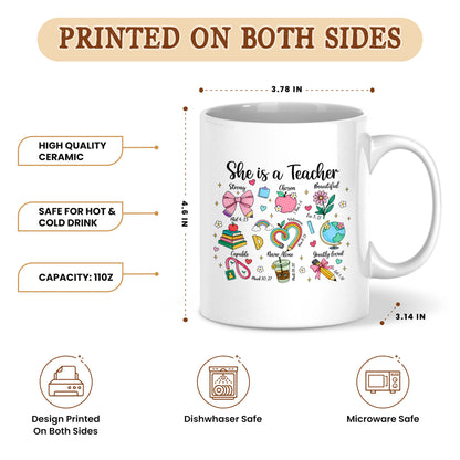 Christian Teacher Mug - Bible Verse Teacher Coffee Cup - Personalized Gift for Teachers