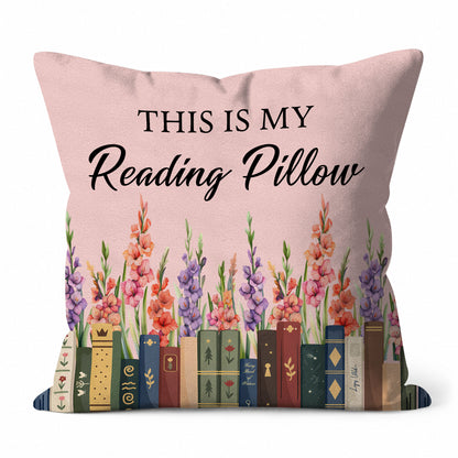 Personalized Birth Month Flower Pillow - This Is My Reading Pillow - Gift for Book Lovers