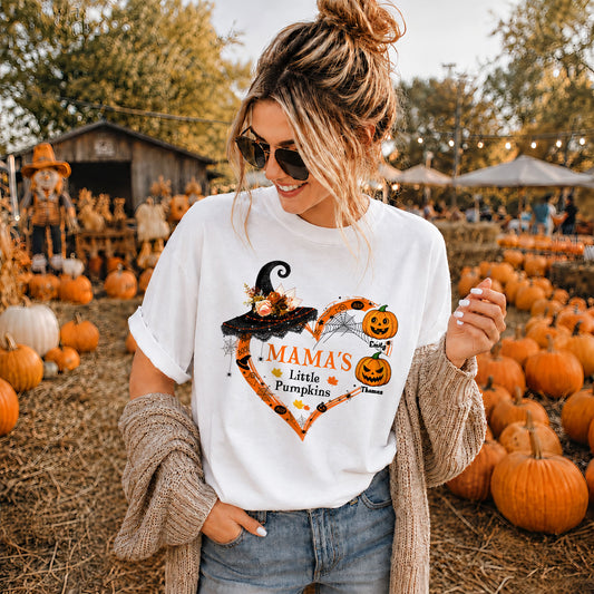 Personalized Halloween Mama Shirt - Mama's Little Pumpkins - Halloween Mom, Grandma Gift