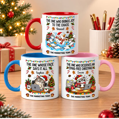 Personalized Christmas Mug for Coworkers - Custom Name Funny Office Coffee Cup - Christmas Gift for Coworkers, Colleagues