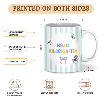 Personalized Hello Kindergarten Mug with Custom Grade & Name, Cute Goose School Coffee Mug, First Day of School Gift for Kids Students