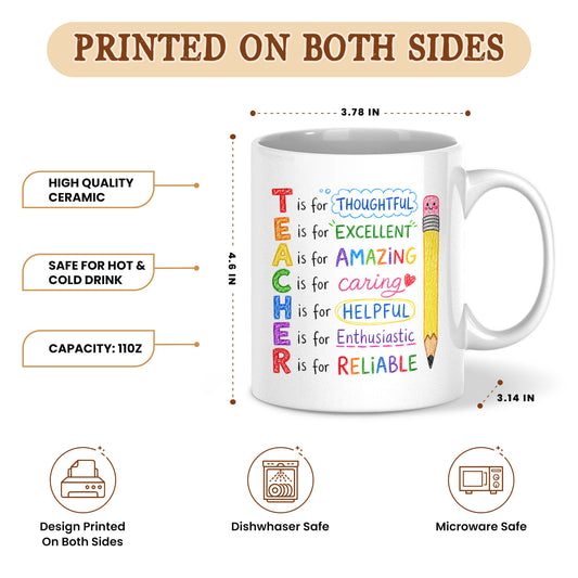 Crayon Teacher Mug - Custom Name Teacher Mug- Personalized Gift for Teachers