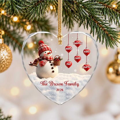 Personalized Gift Family Christmas Ornament 2026, Custom Name Glass Ornament Christmas Tree, Gift For Family
