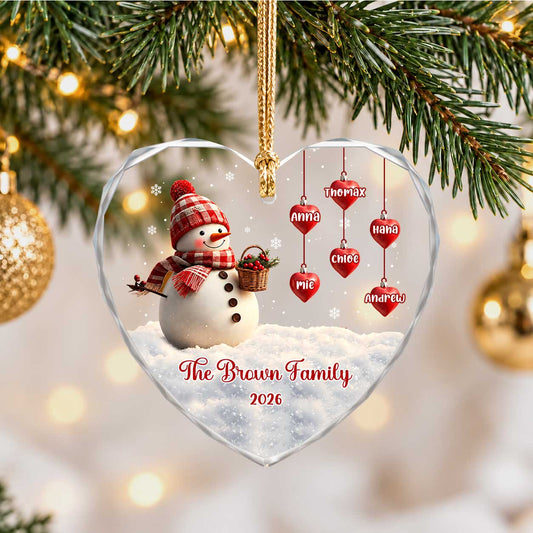 Personalized Gift Family Christmas Ornament 2026, Custom Name Glass Ornament Christmas Tree, Gift For Family