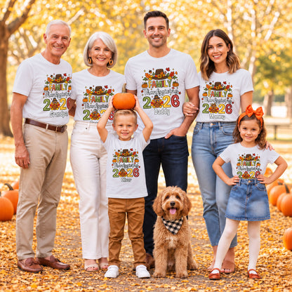 Personalized Thanksgiving Family Shirts - Custom Turkey Matching Shirt - Thanksgiving 2026 Outfit