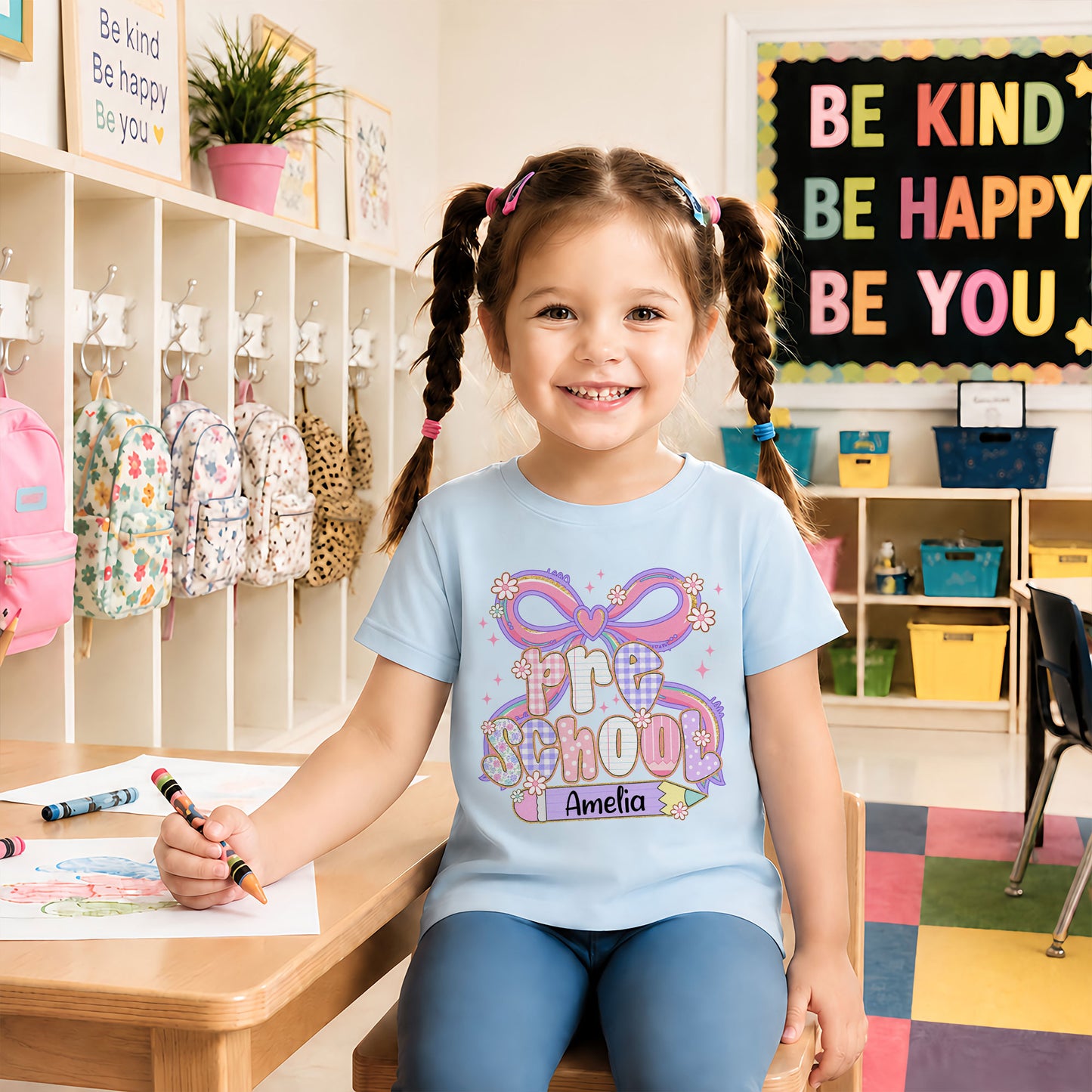 Personalized Pastel Coquette Shirt - Custom Grade & Name Kids T-Shirt - Back to School Tee for Girls