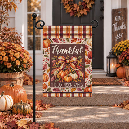 Personalized Thanksgiving Garden Flag - Custom Family Name Christian Flag - Thanksgiving Decor Gift