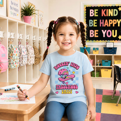 Rollin' Into School Retro Shirt - Custom Name & Grade Kids T-Shirt - First Day of School Outfit for Girls