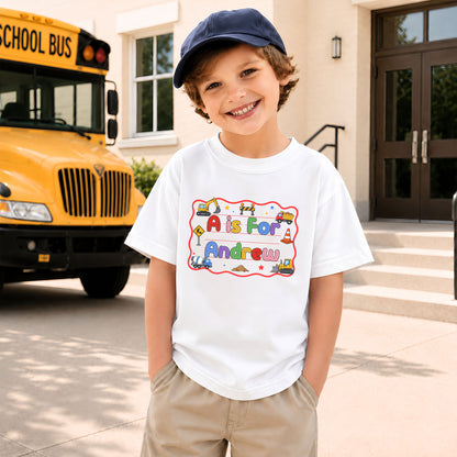 Dream Job Shirt for Kids - Alphabet Kids Shirt - Custom Name T-Shirt, Back To School Outfit for Boys & Girls