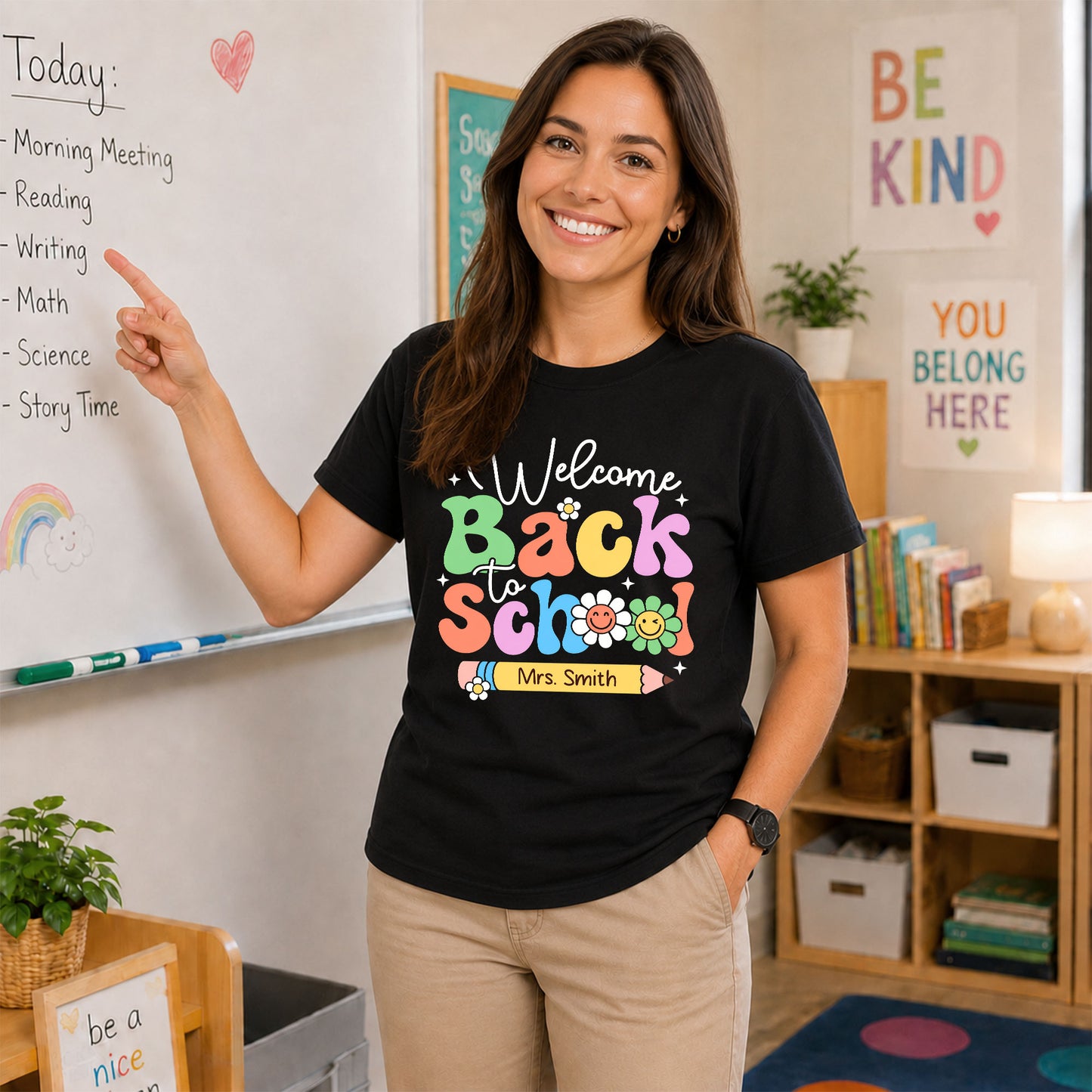 Personalized Welcome Back to School Teacher Student Shirt, Custom Name Back to School T-Shirt, First Day of School Gift Tee