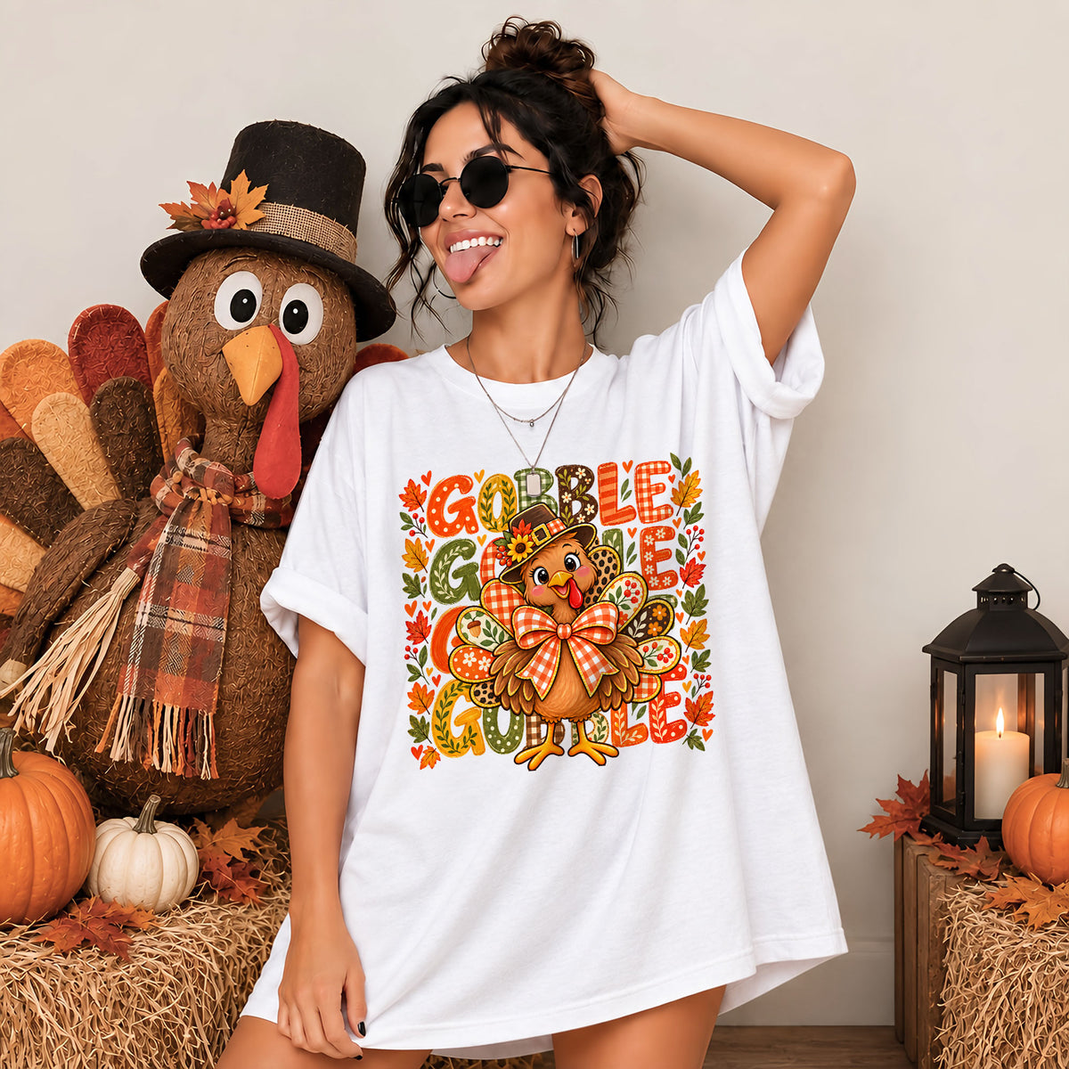 Trendy Thanksgiving Shirt - Gobble Gobble Turkey Shirt - Funny Thanksgiving Gift for Friends, Holiday Outfit