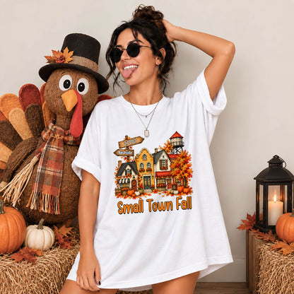 Personalized Thanksgiving Shirt - Small Town Fall Pumpkin Hayrides - Pumpkin Farm Trendy Gift For Friends
