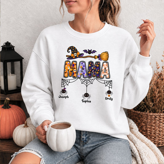 Personalized Halloween Grandma Shirt - Custom Name Spider Web - Halloween Gift for Grandma, Mom