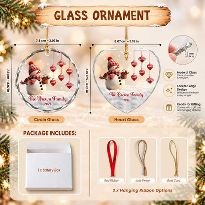 Personalized Gift Family Christmas Ornament 2026, Custom Name Glass Ornament Christmas Tree, Gift For Family