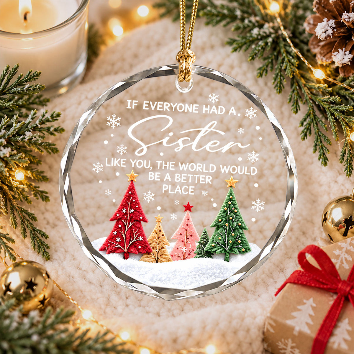 Sister Christmas Ornament, I Love You Forever Keepsake, Christmas Gift for Sister