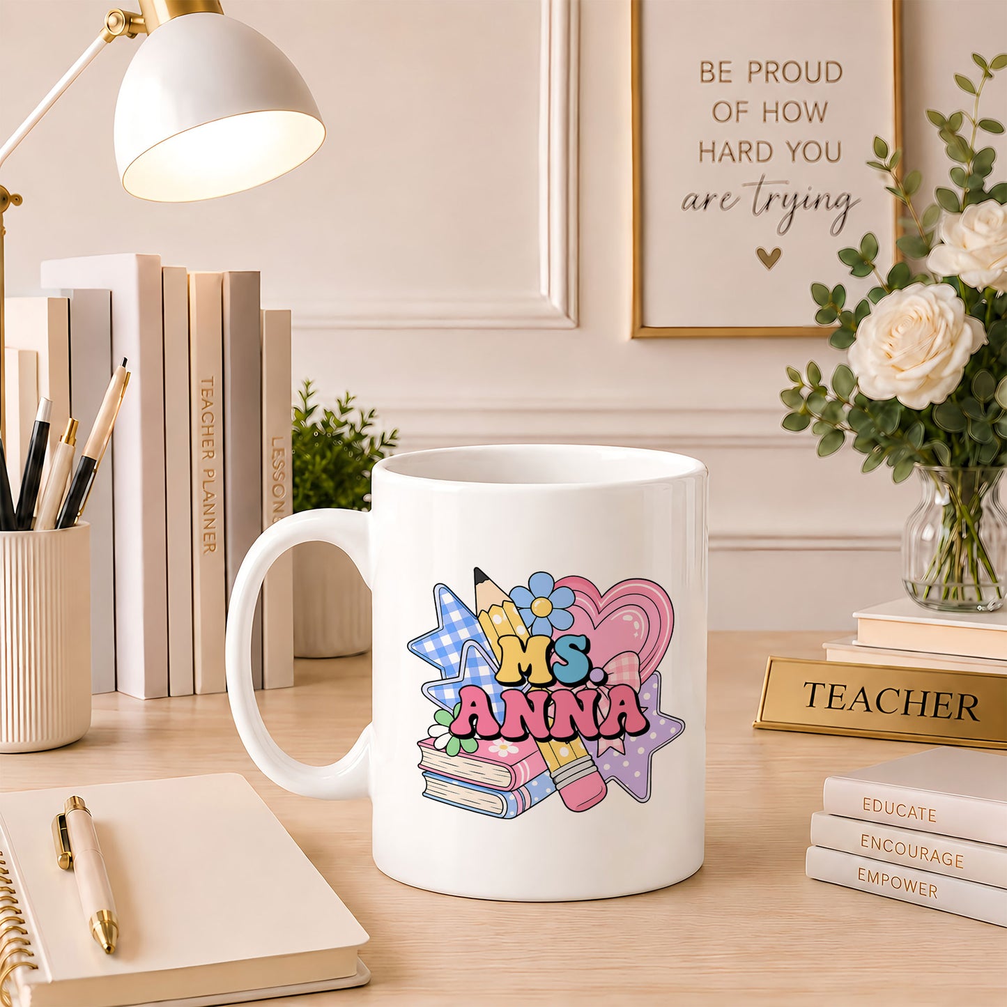 Pastel Groovy Teacher Mug - In My Teacher Era - Personalized Gift for Teachers