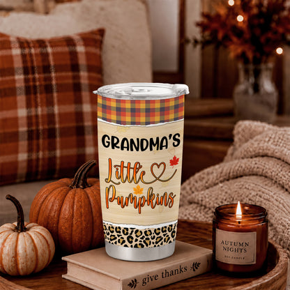 Personalized Thanksgiving Tumbler - Grandma's Little Pumpkins - Fall Gift for Grandma, Mom