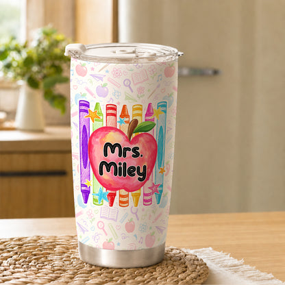 Teacher Daily Affirmations Tumbler with Handle - Personalized Teacher To Go Cup - Motivational Gift for Teachers