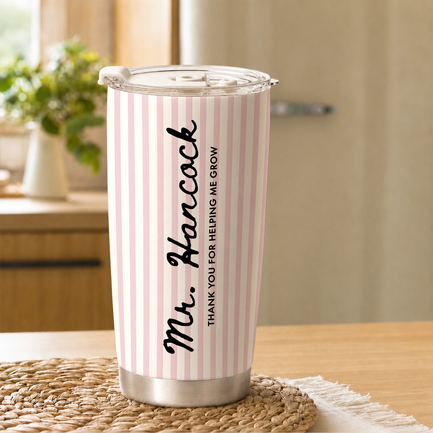 Personalized Teacher Tumbler - Thank You For Helping Me Grow - Custom Teacher Name Stainless Steel Tumbler, Back To School Teacher Gift