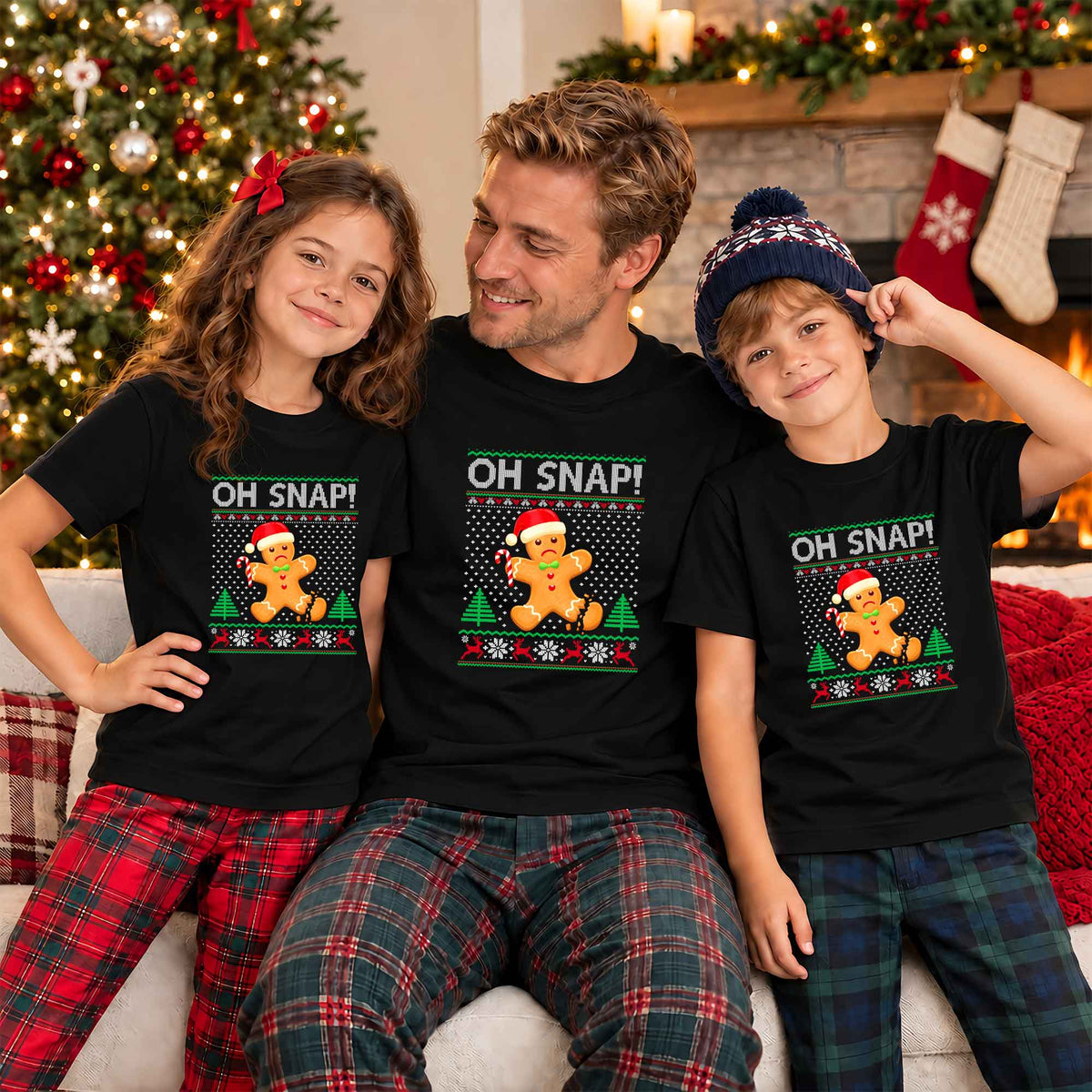 Funny Gingerbread Christmas Sweatshirt, Oh Snap Holiday Graphic Tee, Christmas Gift