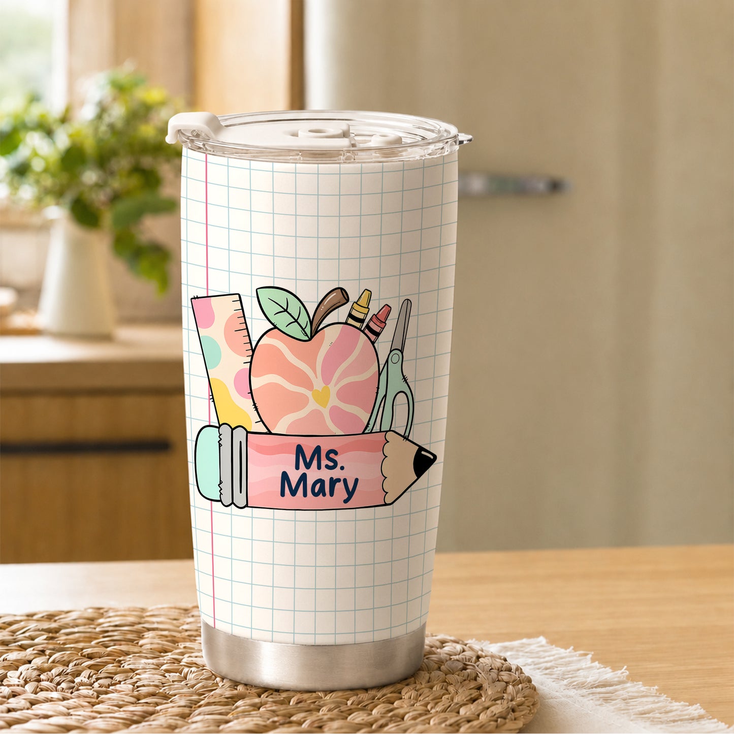 Teacher Ingredients Tumbler - Personalized Teacher Stainless Steel Tumbler, Funny Gift for Teachers