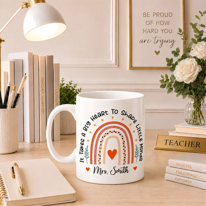 Back to School Personalized Teacher Mug, Custom Name Coffee Mug, Teacher Appreciation Gift for Preschool, Kindergarten & Elementary Teachers