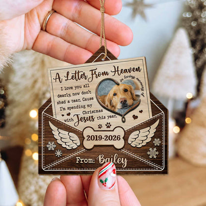 Personalized Custom Shape Wood Ornament - Custom Pet Photo Memorial Ornament - Sympathy Gift for Pet Lovers