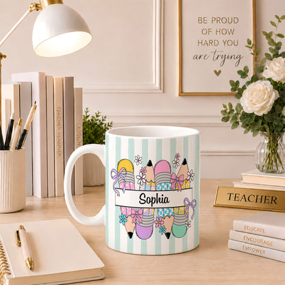 Personalized Hello Kindergarten Mug with Custom Grade & Name, Cute Goose School Coffee Mug, First Day of School Gift for Kids Students