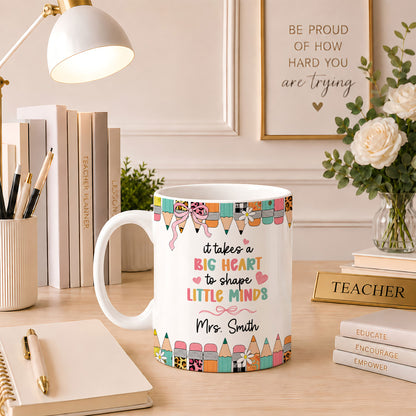 Back to School Personalized Teacher Mug, Custom Name Coffee Mug, Teacher Appreciation Gift for Preschool, Kindergarten & Elementary Teachers