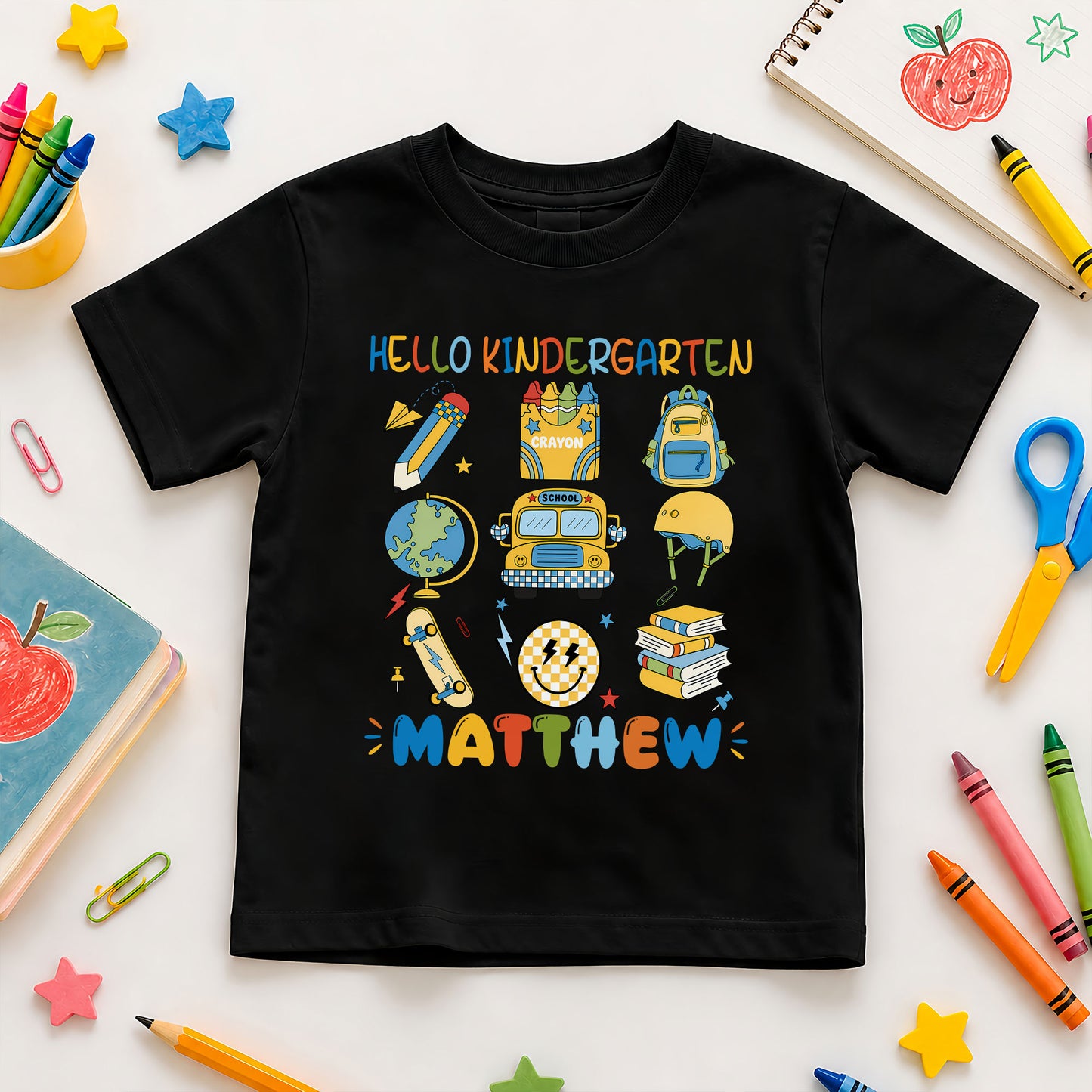 First Day of School Sporty Shirt - Custom Grade & Name Kids T-Shirt - Back to School Tee for Boys