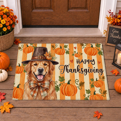 Personalized Thanksgiving Doormat – Custom Pet Portrait Door Mat - Thanksgiving Mat for Pet Lovers