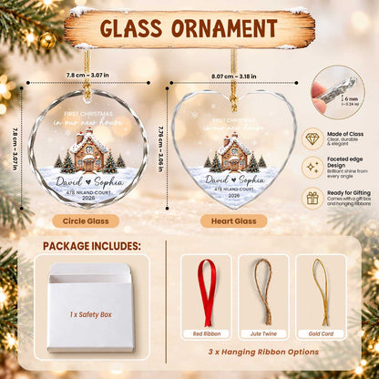 Personalized New Home Christmas Ornament, Custom Name Address Keepsake, Christmas Gift