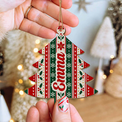 Personalized Custom Shape Wood Ornament - Custom Name Christmas Tree Ornament - Christmas Family Gifts