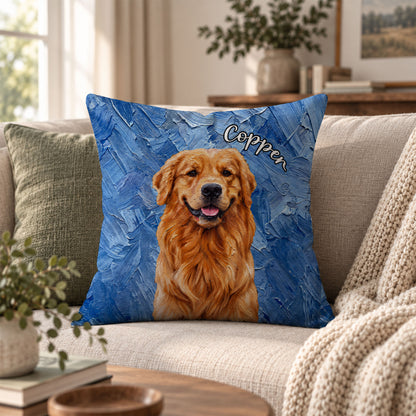 Personalized Pet Pillow - Custom Pet Portrait Oil Painting Pillow - Pet Lover Gift