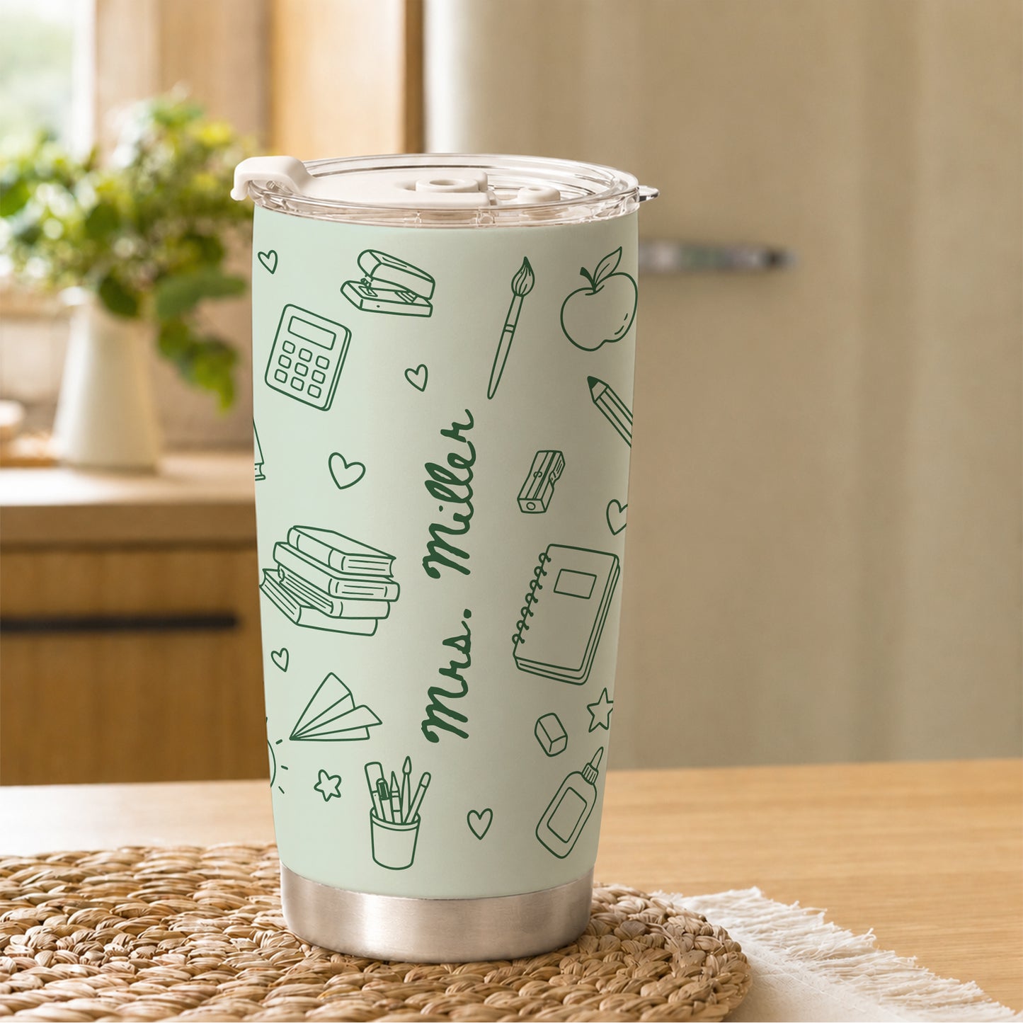 Personalized Teacher Tumbler - Teacher To Go Cup - Custom Teacher Name Stainless Steel Tumbler, Gift for Teacher