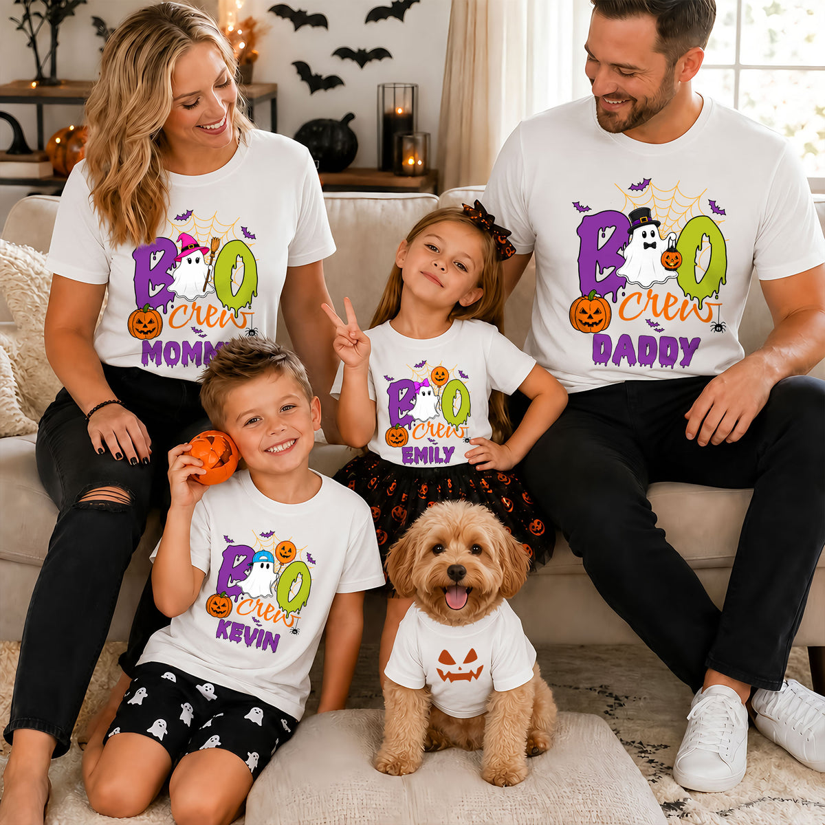 Personalized Halloween Family Shirts - Boo Crew Matching Family Shirt - Halloween Family Gift