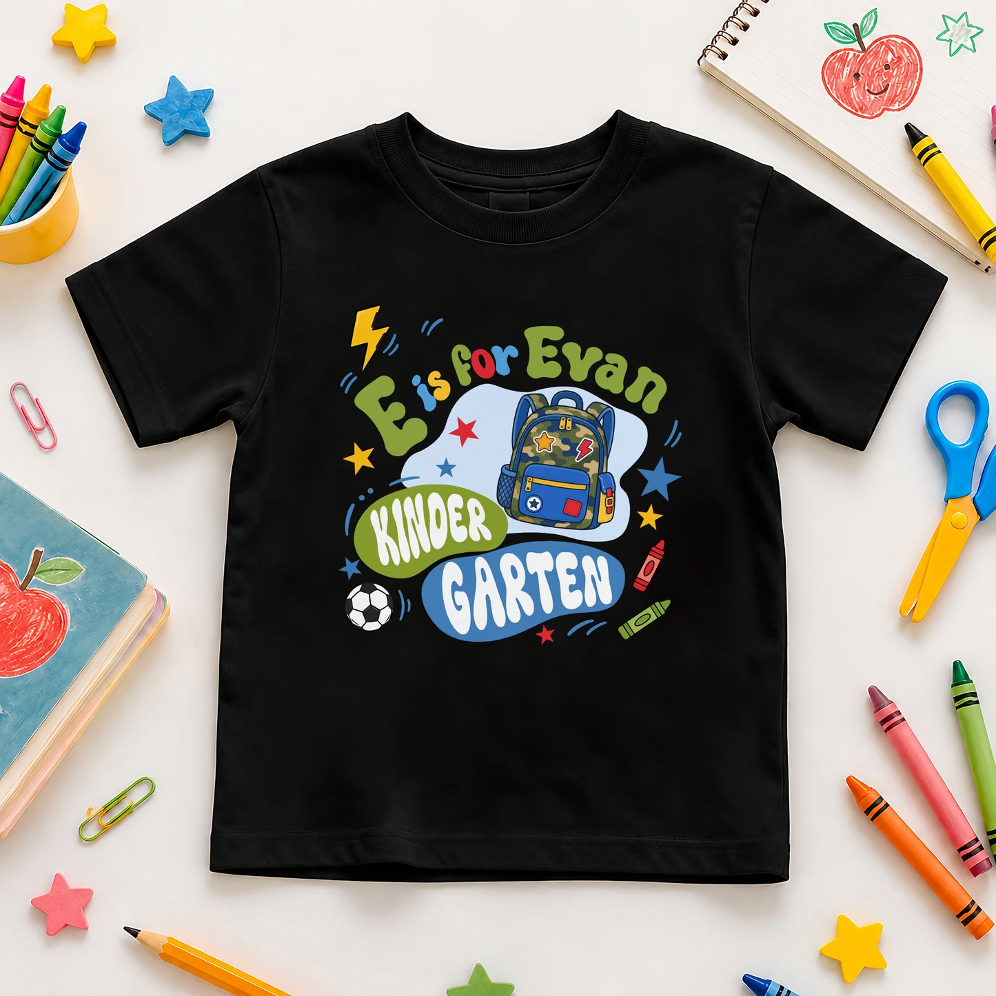 Sporty Kid Name School Shirt - Custom Grade & Name Kids T-Shirt - First Day of School Outfit for Boys
