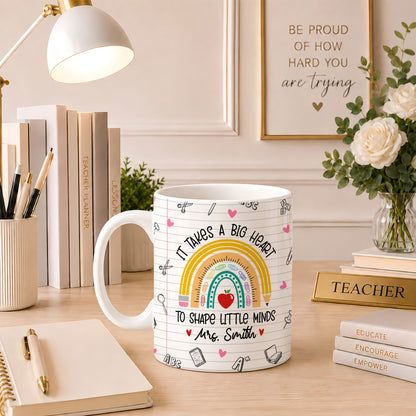 Back to School Personalized Teacher Mug, Custom Name Coffee Mug, Teacher Appreciation Gift for Preschool, Kindergarten & Elementary Teachers