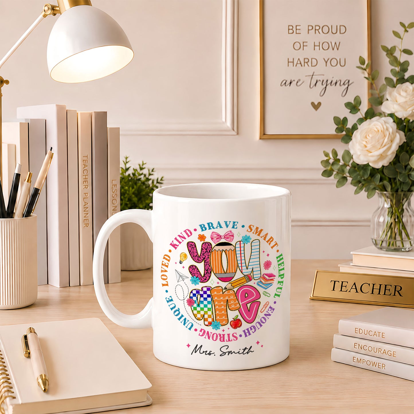 Personalized Teacher Coffee Mug, Custom You Can Do It Mug with Name, Back to School Gift, First Day of School, Teacher Appreciation Cup