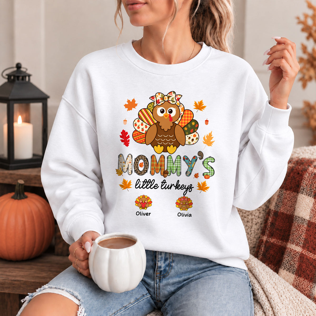 Personalized Thanksgiving Shirt - Grandma's Little Turkeys Shirt - Gift for Grandma, Mom