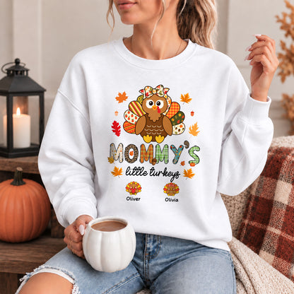Personalized Thanksgiving Shirt - Grandma's Little Turkeys Shirt - Gift for Grandma, Mom