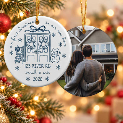Personalized Ceramic Ornament - Custom Photo First Christmas in Our New Home - Christmas Keepsake 2026