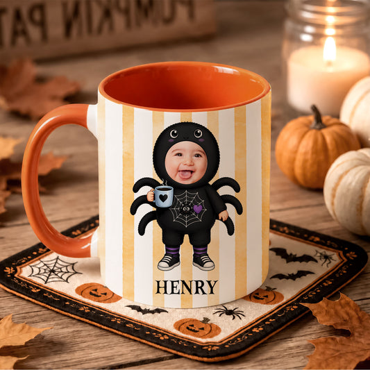 Personalized Halloween Baby Mug - Custom Photo Baby Accent Mug - Cute Spooky Baby Gift, First Halloween Keepsake