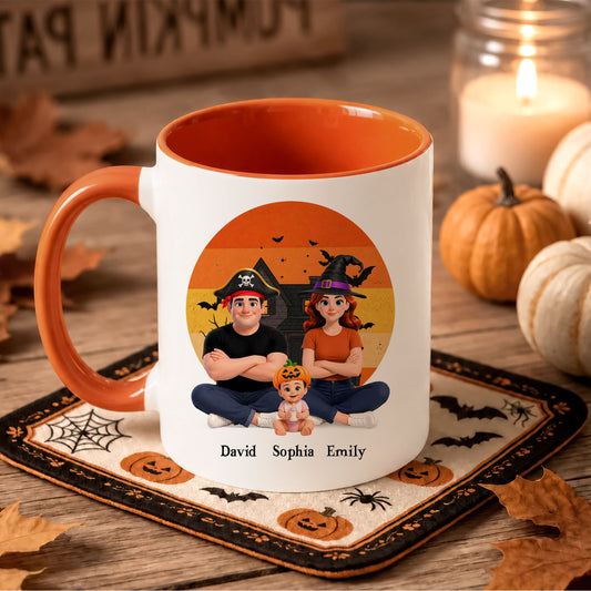 Personalized Halloween Family Mug - Our First Trick or Treat Accent Mug - New Family Halloween Gift, Spooky Season Drinkware