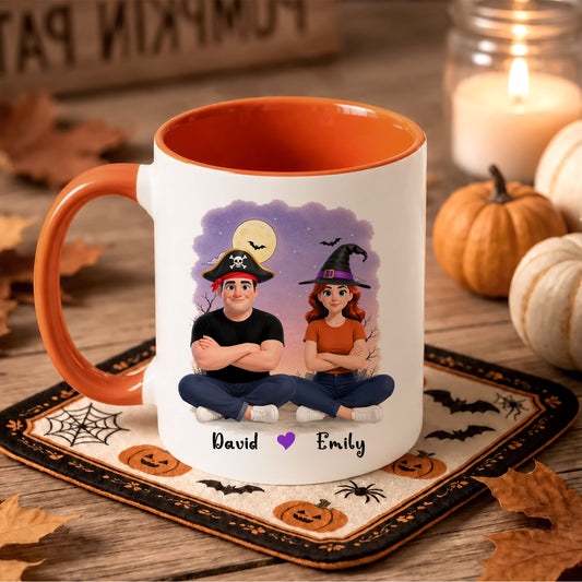 Personalized Halloween Couple Mug - Together Since Accent Mug - Halloween Gift for Couples