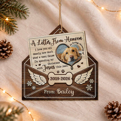 Personalized Custom Shape Wood Ornament - Custom Pet Photo Memorial Ornament - Sympathy Gift for Pet Lovers