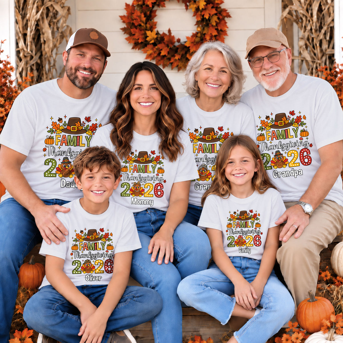 Personalized Thanksgiving Family Shirts - Custom Turkey Matching Shirt - Thanksgiving 2026 Outfit