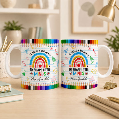 Back to School Personalized Teacher Mug, Custom Name Coffee Mug, Teacher Appreciation Gift for Preschool, Kindergarten & Elementary Teachers
