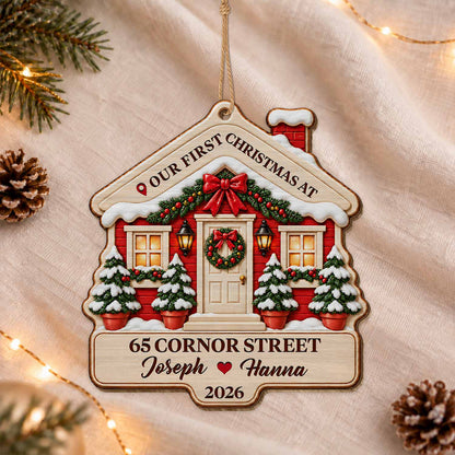 Personalized Custom Shape Wood Ornament - First Christmas at Our New Home Ornament - Christmas Keepsake 2026
